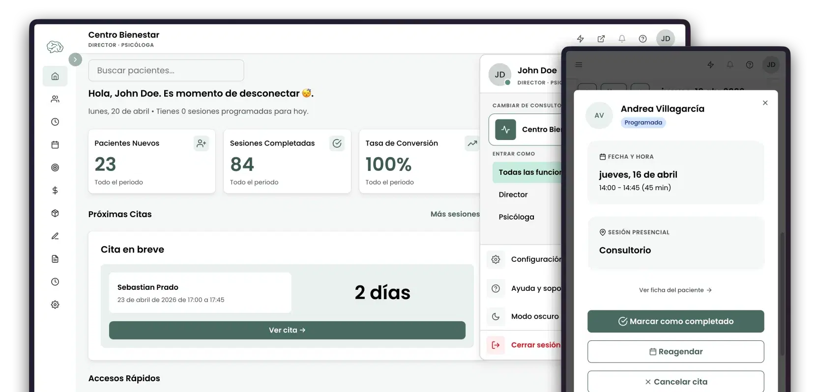 Dashboard de MentalGest