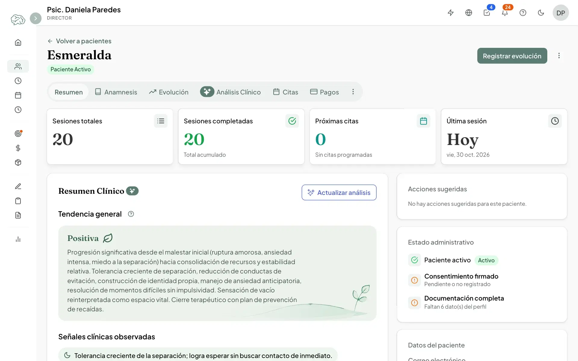 Ficha del paciente