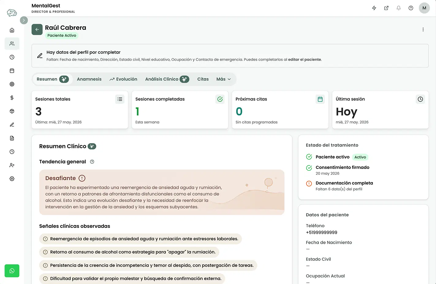 Ficha del paciente