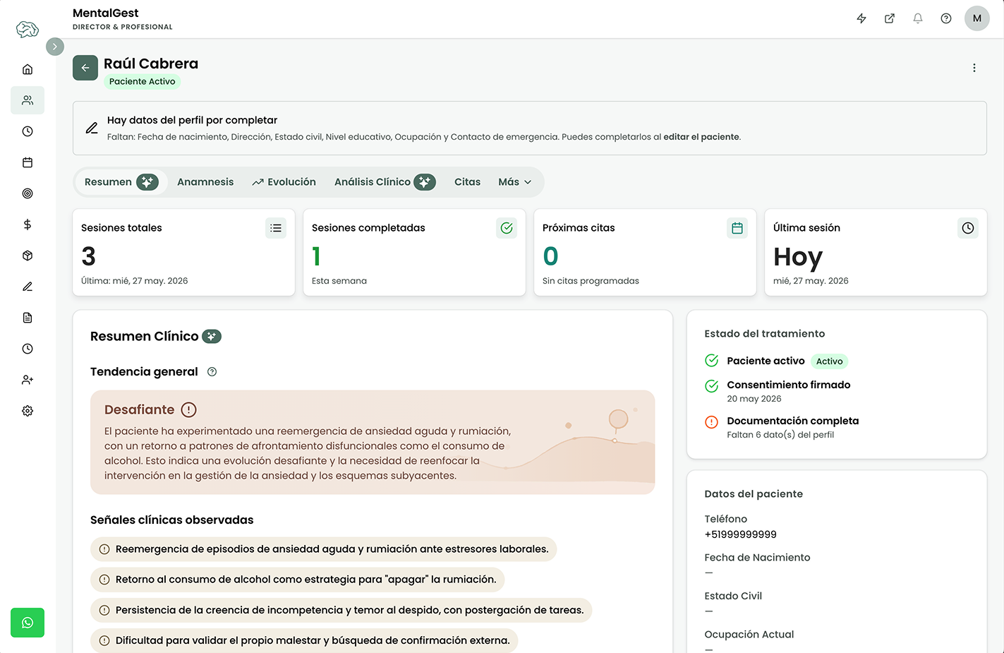 Gestión de pacientes